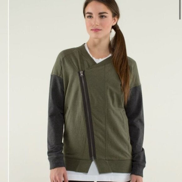 LULULEMON Mula Bundle WrapHeathered Fatigue Green / Heathered Dark Grey sz 4 - Picture 2 of 11